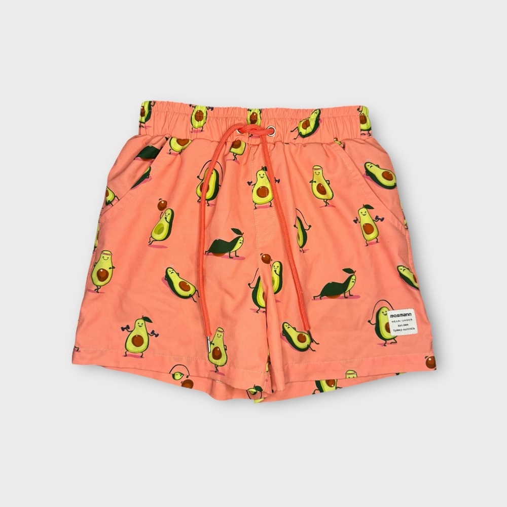 Mosmann Australia Avocado Pattern Peach Color Swim Pocket Trunks